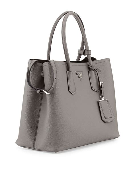 prada grey double bag|gray prada purse.